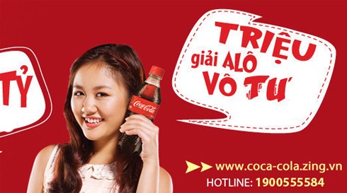 Một quảng cáo của Coca-Cola trên Zing. Ảnh: Zing Me