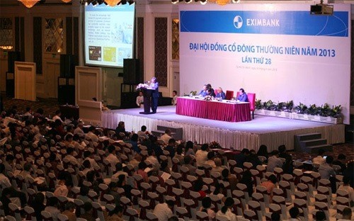 Đại hội đồng cổ đông thường niên 2013 của Eximbank - Ảnh: ĐT.