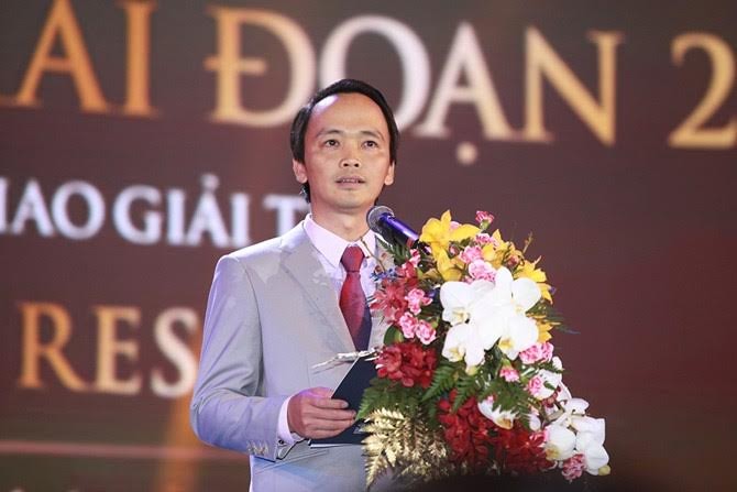 Ông Trịnh Văn Quyết, Chủ tịch HĐQT Tập đoàn FLC phát biểu tại lễ khai trương FLC Vĩnh Thịnh Resort.