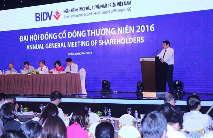 Đại hội đồng cổ đông thường niên năm 2016 của BIDV được tổ chức ngày 24/04/2016.