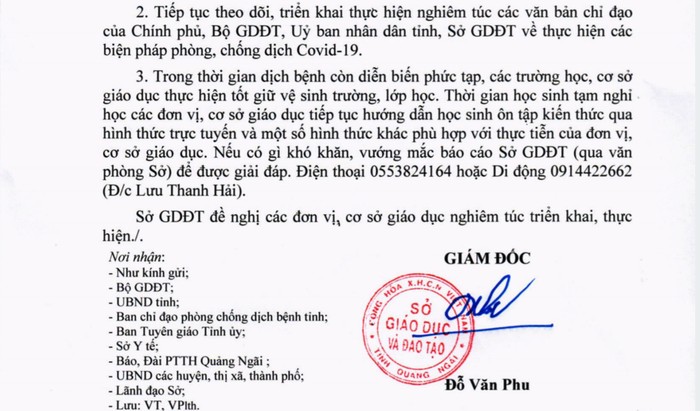 Quảng Ngãi thông báo cho học sinh tiếp tục nghỉ học đến hết ngày 15/3 thay vì đi học trở lại từ ngày 9/3 như thông báo trước đó. Ảnh: AP