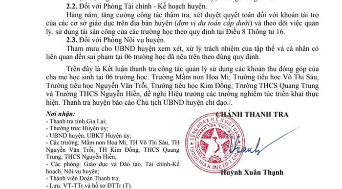 Cơ quan Thanh tra đã chỉ ra nhiều khoản thu chi sai quy định liên quan đến các khoản đóng góp của phụ huynh tại nhiều trường học. Ảnh: MT