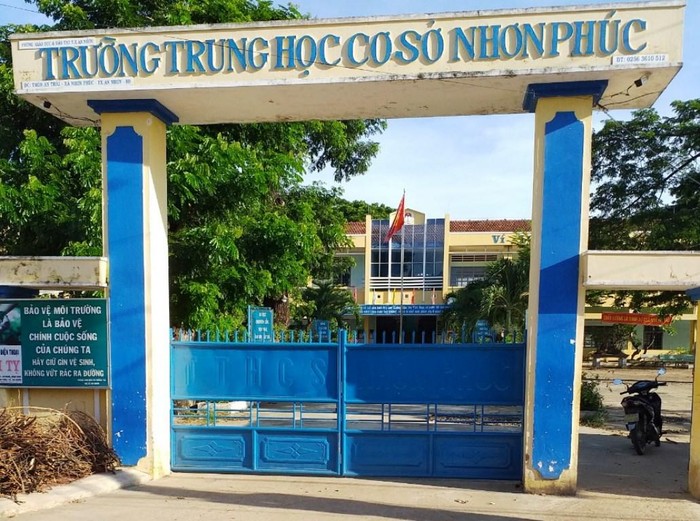 Trường trung học cơ sở Nhơn Phúc được kết luận có nhiều sai phạm liên quan đến công tác thu chi tài chính. Ảnh: CTV