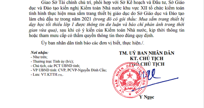 Kon Tum kiến nghị Kiểm toán Nhà nước khu vực XII tổ chức kiểm toán việc mua sắm trang thiết bị dạy học do Sở giáo dục tỉnh này làm chủ đầu tư. Ảnh: MT