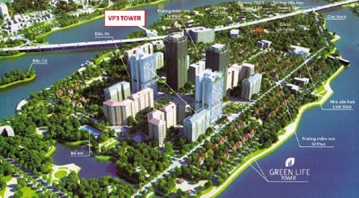 Dự án Greenlife Tower nằm ở vị trí trung tâm bán đảo Linh Đàm được bao quanh bởi cây xanh và hồ nước