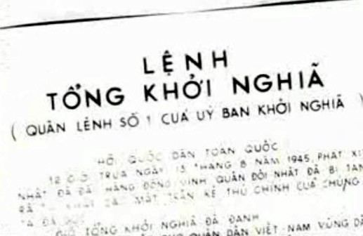 Lệnh Tổng khởi nghĩa (Ảnh: daidoanket.vn).