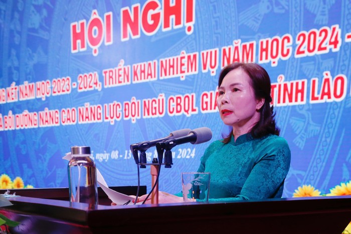 Cô Dương Bích Nguyệt - Giám đốc Sở Giáo dục và Đào tạo tỉnh Lào Cai. Ảnh: Sở GD&ĐT Lào Cai cung cấp. IMG_1742.jpeg