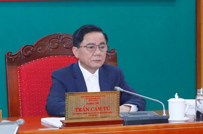 Đồng chí Trần Cẩm Tú, Ủy viên Bộ Chính trị, Bí thư Trung ương Đảng, Chủ nhiệm Ủy ban Kiểm tra Trung ương chủ trì kỳ họp thứ 25. Ảnh: TTXVN