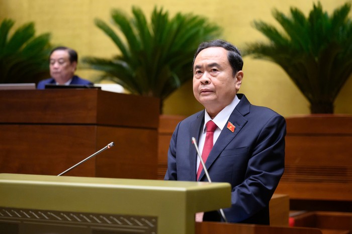 Ủy viên Bộ Chính trị, Chủ tịch Quốc hội Trần Thanh Mẫn phát biểu khai mạc Kỳ họp thứ 9, Quốc hội khóa XV. Ảnh: quochoi.vn. 050520250907-z6569052794152_2fcdb790f8b02b3bbf25e43e436a4736.jpg