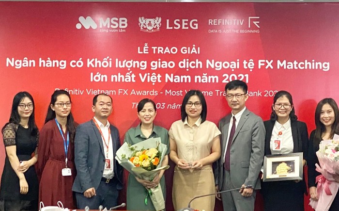 Đây là năm thứ 2 liên tiếp MSB vinh dự nhận giải thưởng là ngân hàng có khối lượng giao dịch ngoại tệ FX Matching cao nhất