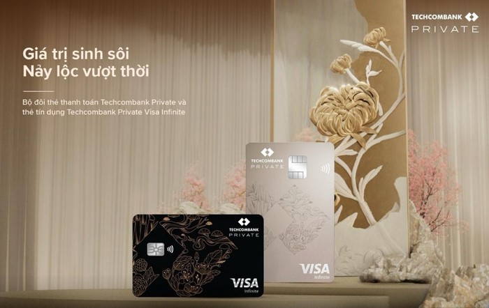 Bộ đôi thẻ thanh toán quốc tế Techcombank Private & thẻ tín dụng Techcombank Private Visa Infinite. Bộ đôi thẻ thanh toán quốc tế Techcombank Private & thẻ tín dụng Techcombank Private Visa Infinite.