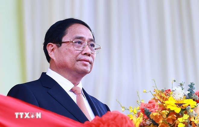 Thủ tướng Chính phủ Phạm Minh Chính đọc Diễn văn kỷ niệm 70 năm Chiến thắng Điện Biên Phủ. (Ảnh: Lâm Khánh/TTXVN) Thủ tướng Chính phủ Phạm Minh Chính đọc Diễn văn kỷ niệm 70 năm Chiến thắng Điện Biên Phủ. (Ảnh: Lâm Khánh/TTXVN)