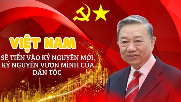 Tư tưởng lớn của Tổng Bí thư Tô Lâm, quyết tâm chính trị của Đảng ta là: Mùa xuân năm 2026 dân tộc ta chính thức tiến vào kỷ nguyên mới, kỷ nguyên vươn mình, kỷ nguyên tăng tốc, bứt phá để hiện thực hóa khát vọng xây dựng một nước Việt Nam xã hội chủ nghĩa, dân giàu, nước mạnh, dân chủ, công bằng, văn minh.