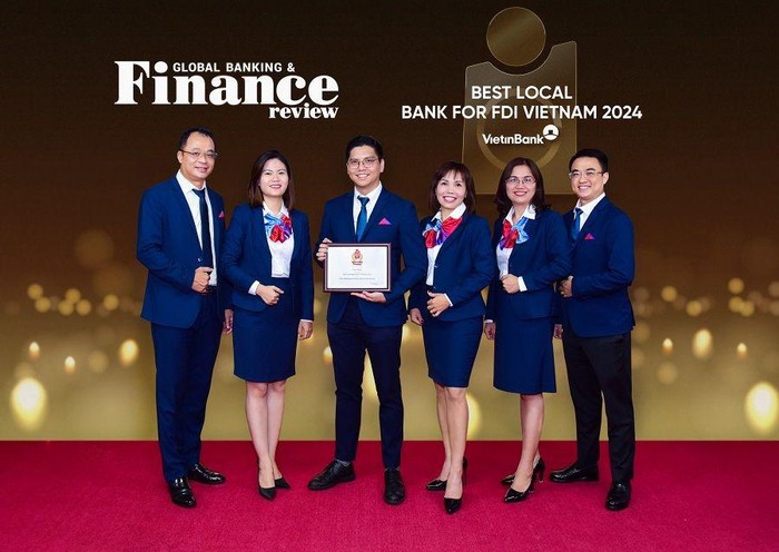 VietinBank nhận giải thưởng “Ngân hàng nội địa tốt nhất cho doanh nghiệp FDI tại Việt Nam - Best Local Bank for FDI in Vietnam”.