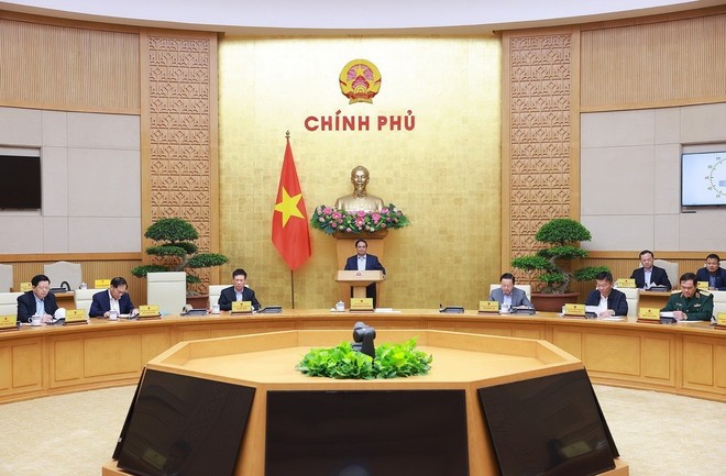 Thủ tướng Phạm Minh Chính chủ trì Phiên họp Chính phủ chuyên đề về xây dựng pháp luật tháng 3/2025. (Ảnh: Dương Giang/TTXVN) Thủ tướng Phạm Minh Chính chủ trì Phiên họp Chính phủ chuyên đề về xây dựng pháp luật tháng 3/2025. (Ảnh: Dương Giang/TTXVN)