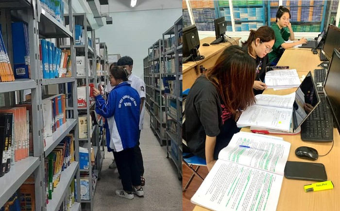 Sinh viên Trường Đại học Hàng hải Việt Nam đọc sách tại thư viện. (Ảnh: NTCC) thay-thang-giam-doc-thu-vien-3.jpg