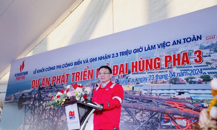 Chủ tịch Hội đồng thành viên Petrovietnam Lê Mạnh Hùng phát biểu tại buổi lễ. 3.jpg
