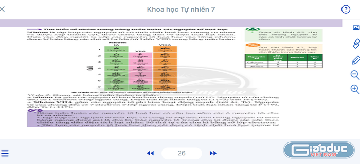 Trang 26 sách giáo khoa Khoa học tự nhiên lớp 7 điện tử, bộ sách Chân trời sáng tạo - Ảnh Sơn Quang Huyến