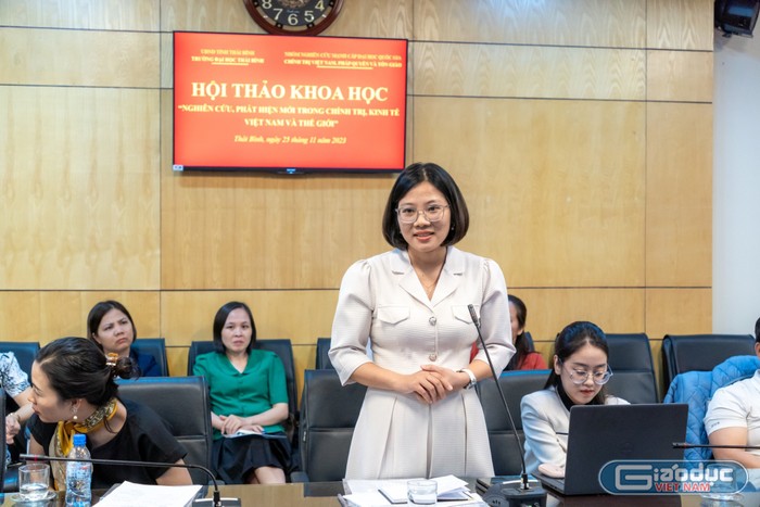 Giảng viên Khoa Luật, Chính trị học và Quan hệ quốc tế tích cực tham gia các hội thảo khoa học (Ảnh: NTCC) GDVN_nganh-Luat-2.jpg