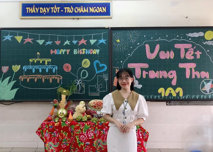 Cô Nguyễn Quỳnh Anh, giáo viên Trường Tiểu học và Trung học cơ sở May (Hoàng Mai, Hà Nội). Ảnh: NVCC cô QA.jpg