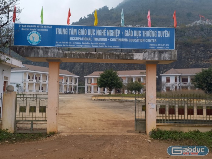 Trung tâm Giáo dục nghề nghiệp - Giáo dục thường xuyên huyện Mèo Vạc. (Ảnh: NT)