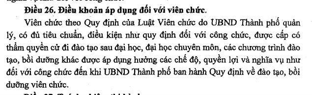 Tại Điều 26 của Quyết định 01/2014 có nêu, đối tượng là viên chức sẽ được hưởng hỗ trợ như công chức. (Ảnh: cắt màn hình) gv-thpt-di-hoc-thac-sy-khong-duoc-tra-tro-cap-2234.JPG