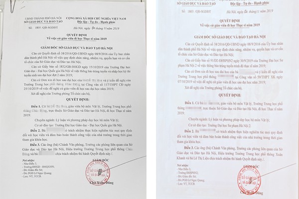 Quyết định cử giáo viên đi học thạc sỹ năm 2019 của Sở Giáo dục và Đào tạo Hà Nội. (Ảnh: NVCC) gv-thpt-di-hoc-thac-sy-khong-duoc-tra-tro-cap5555.jpg