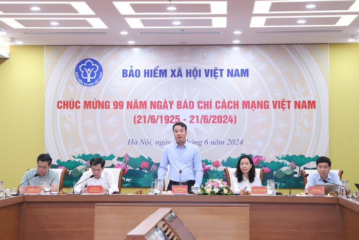 Tổng Giám đốc Bảo hiểm Xã hội Việt Nam Nguyễn Thế Mạnh phát biểu tại Hội nghị. IMG_2819.JPG