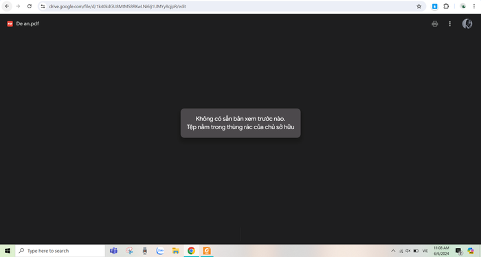 Nhưng khi truy cập vào đường dẫn trên thì không có nội dung nào hiển thị. Không xem được.PNG