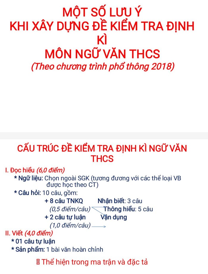 Tài liệu tập huấn cho giáo viên Ngữ văn (Ảnh chụp từ màn hình)