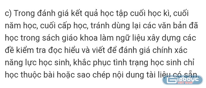 Công văn số 3175 không yêu cầu đề kiểm tra giữa kỳ lấy ngữ liệu ngoài sách giáo khoa (Ảnh: Nguyễn Đăng) GDVN_NGUYỄN ĐĂNG.jpg