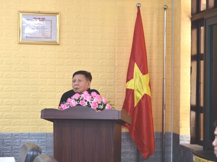 Phó Giáo sư, Tiến sĩ Trần Xuân Nhĩ – Phó Chủ tịch thường trực Hiệp hội Các trường đại học, cao đẳng Việt Nam phát biểu tại buổi lễ. Ảnh: Thúy Hiền. z6582600528409_69a9cd7ebc6c2a4df39389005be7353c.jpg