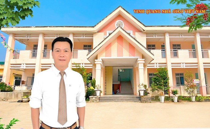 Thầy Trần Quang Vinh - Hiệu trưởng Trường Phổ thông dân tộc bán trú Trung học cơ sở Trà Xinh (xã Trà Xinh, huyện Tây Trà, tỉnh Quảng Ngãi). Ảnh: NVCC.